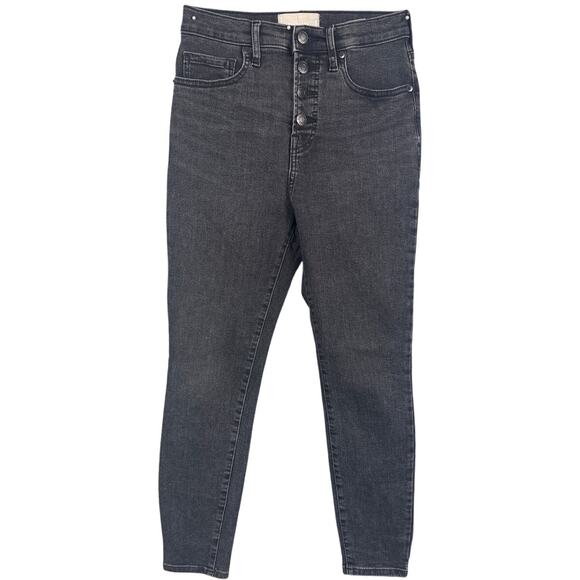 Everlane Ankle Skinny Jeans Black Wash Size 27 Button Front Five Pocket Classic - Picture 1 of 7